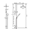 Axus Pin Brushed Nickle shower column with handshower set (top diverter)