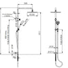 Gisele Twin Rail Shower - Brushed Nickel