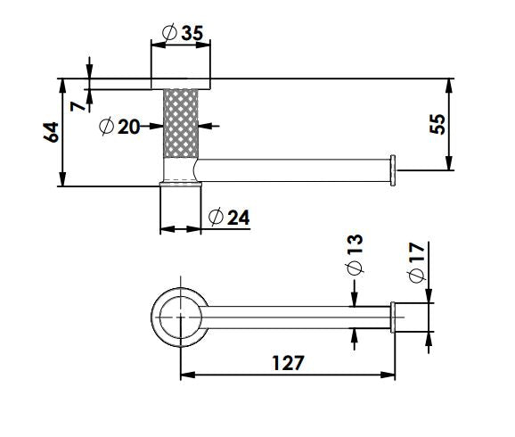 Textura Toilet Roll Holder - Brushed Brass