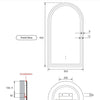 Arch 500 Brushed Gold Framed LED Mirror
