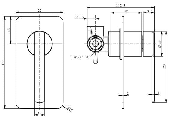 Niko Shower Mixer - Brushed Nickel