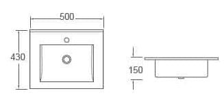 Rectanglo 500 Semi - Insert Basin