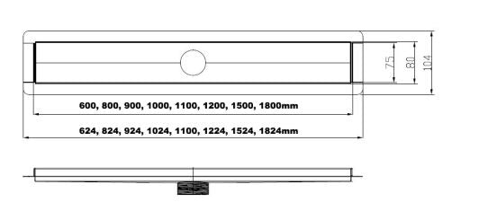 Square slotted 1100mm Shower Grate