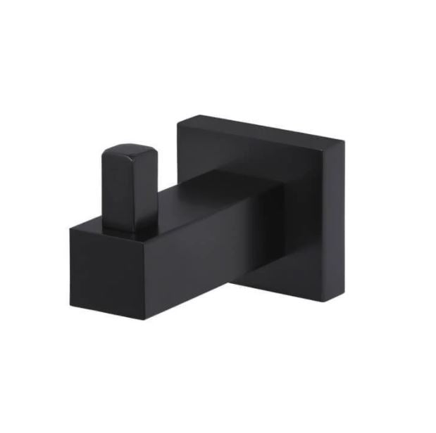 Meir Square Robe Hook - Matte Black