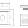 Square Slotted floor waste with Tile Lip