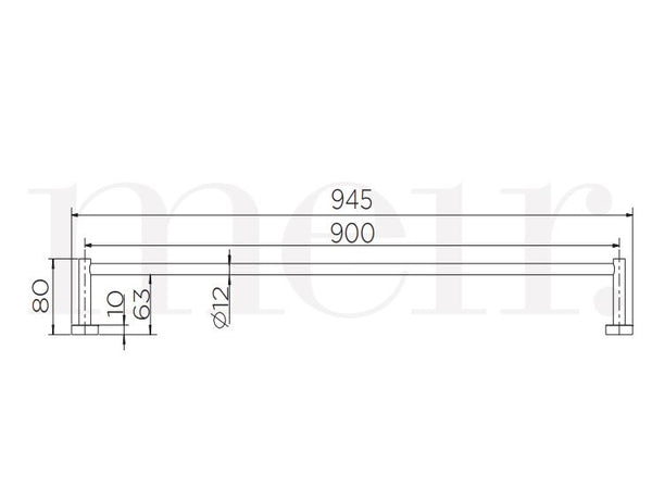 Meir Round Single Towel Rail 900mm - Champagne