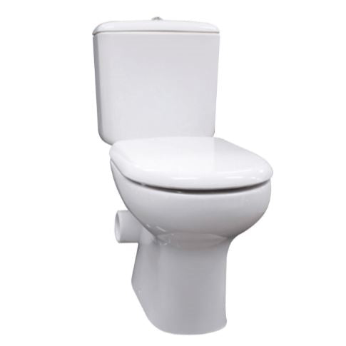 Liwa White Close-Coupled Toilet Suite, Skew Trap