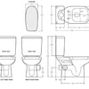 Liwa White Close-Coupled Toilet Suite, Skew Trap