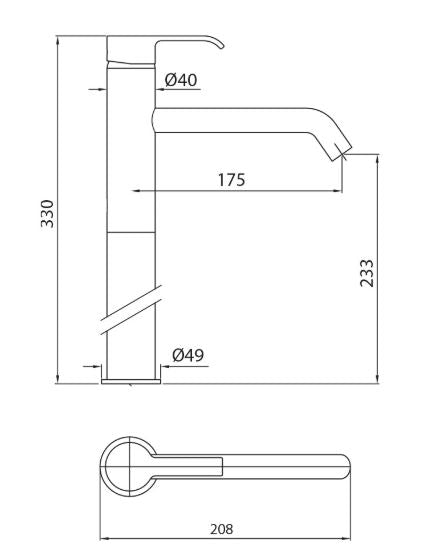 Zucchetti SUP Tall Basin Mixer