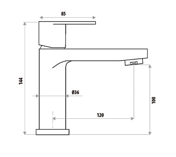 The Gabe Leva Brushed Brass Short Basin Mixer