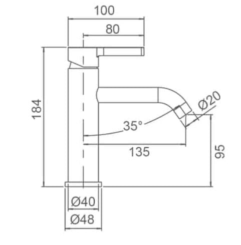 Gillian Short basin mixer - Brushed Nickel