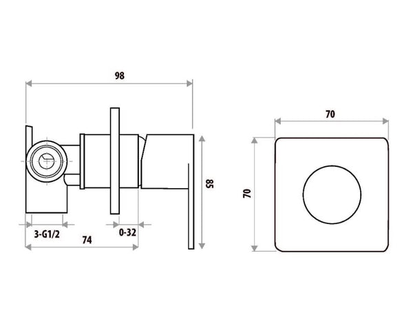 The Gabe Leva Matte Black Wall Mixer