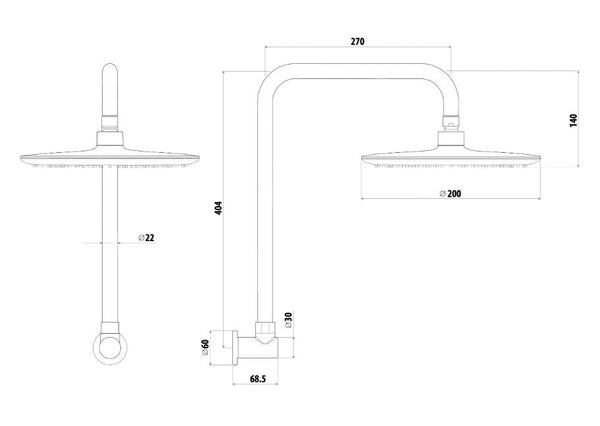 Elle Stainless Steel Gooseneck Shower
