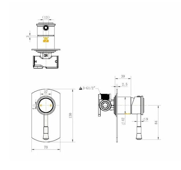 Montpellier Brushed Brass Shower Mixer