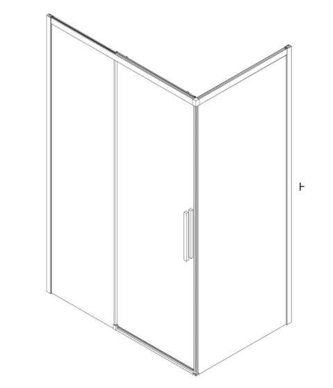 Black Urban Sliding shower screen