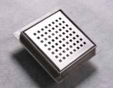 Square Slotted floor waste with Tile Lip