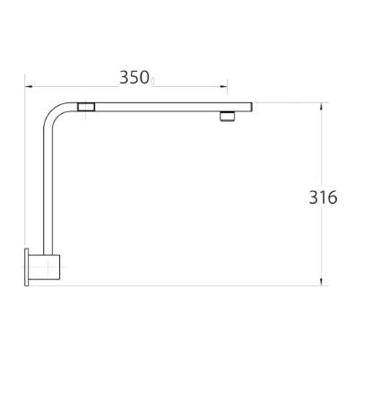 Square Gooseneck Shower Arm- Chrome