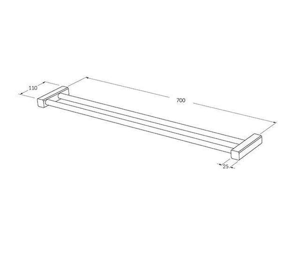 Sussex Suba Double Towel Rail-700mm - Bayside Bathroom