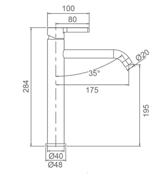Gillian Tower Basin Mixer - Brushed Nickel