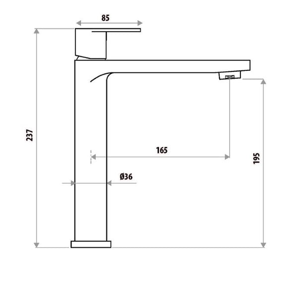 The Gabe Leva Chrome Tall Basin Mixer