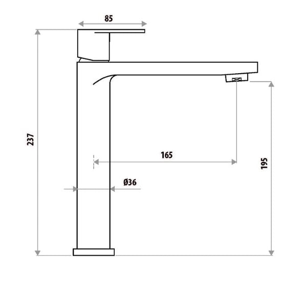 The Gabe Leva Gunmetal Tall Basin Mixer