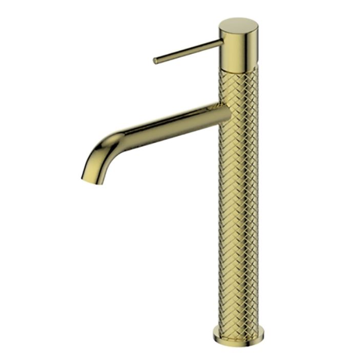 Textura Tall Basin mixer - Brushed Brass