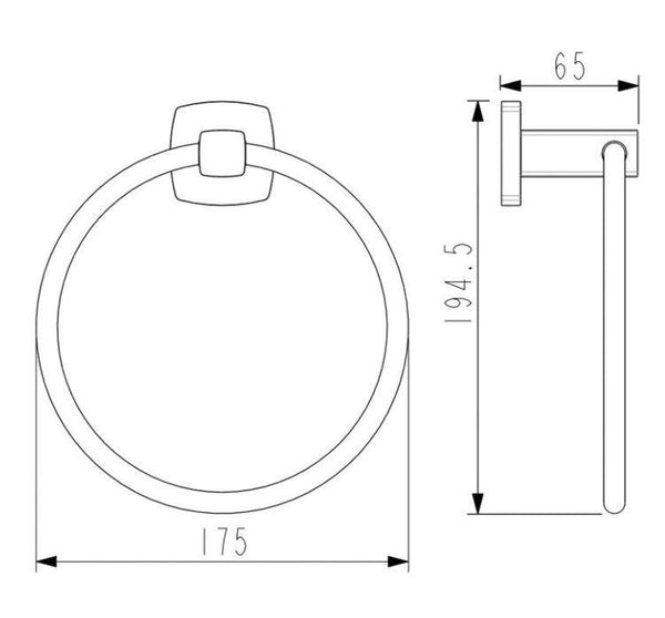 Legra Brushed Nickel Towel Ring - Bayside Bathroom