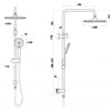 Elle Stainless Steel Twin Shower With Rail