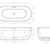 Valentina Matte White Freestanding Bath 1500-1700mm