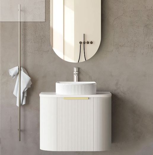 Chloe Matte White 600mm Curve Vanity