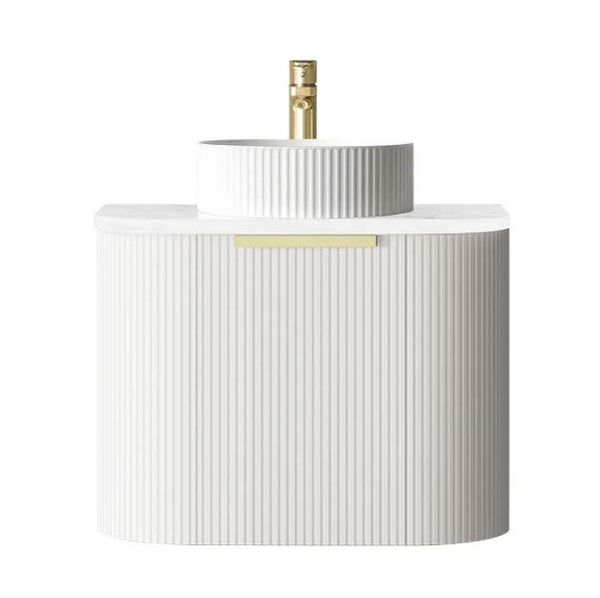 Chloe Matte White 600mm Curve Vanity