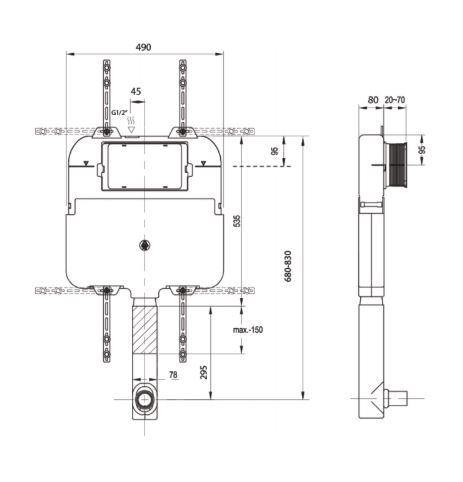 Arcisan Concealed Inwall Button & Cistern - Bayside Bathroom