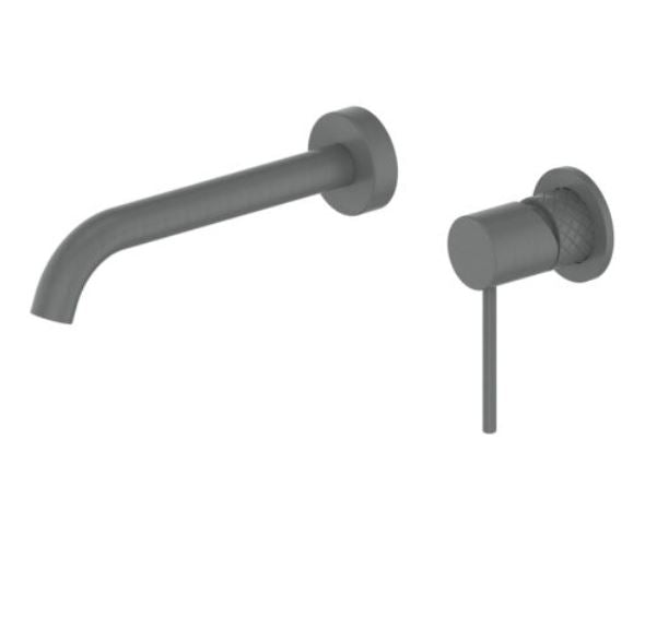 Textura Wall Basin Mixer - Gunmetal