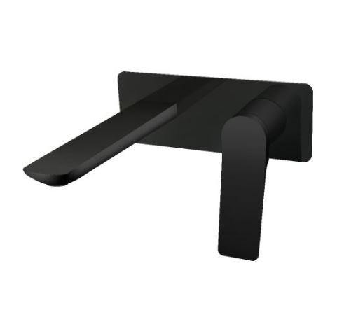 Rushy Wall Mixer With Spout - Matte Black