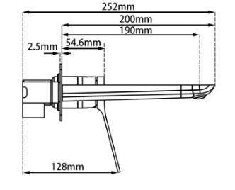 Rushy Wall Mixer With Spout - Chrome - Bayside Bathroom