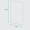 1-Sided Shower Wall 883W x 2000H