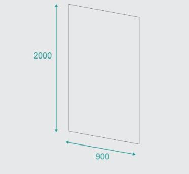 1-Sided Shower Wall 883W x 2000H