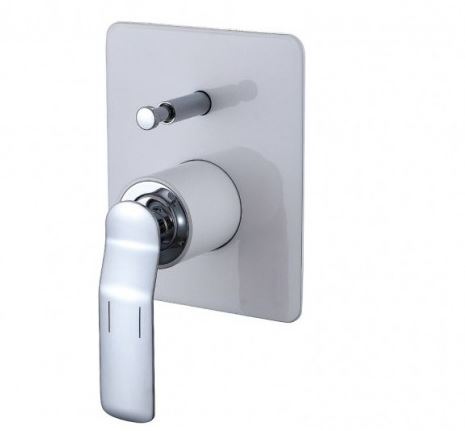 Synergii Shower or Bath Mixer with Diverter Button - Chrome & White