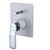Synergii Shower or Bath Mixer with Diverter Button - Chrome & White