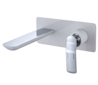 Synergii Wall Mount Basin Mixer - Chrome & White