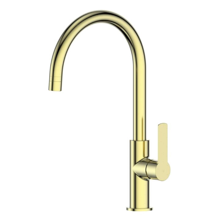 Astro II Gooseneck Sink Mixer - Brushed Brass
