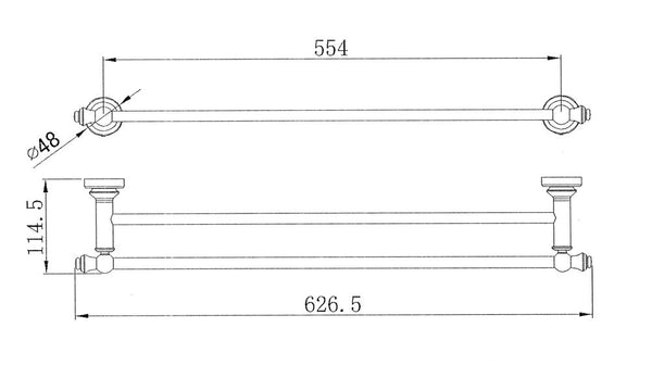 Abby Brushed Nickel Double Towel Rail