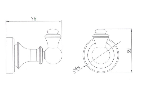 Abby Matte Black Robe Hook