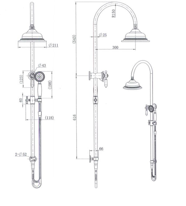 Abby Chrome Twin Shower Set