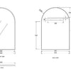 Arch 600 Brushed Brass Framed Mirror