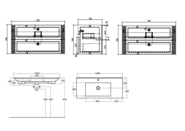 Atria De Luxe White Pattern Floorstanding Vanity - Bayside Bathroom