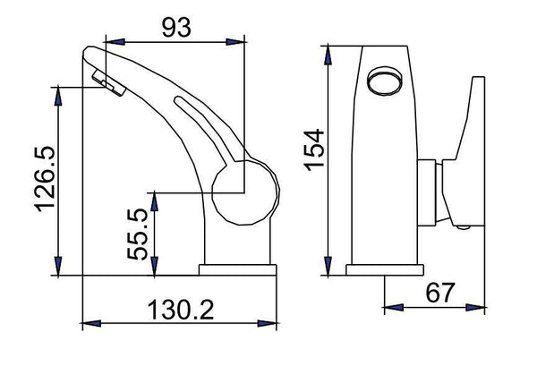 Axis Short Basin Mixer - Bayside Bathroom