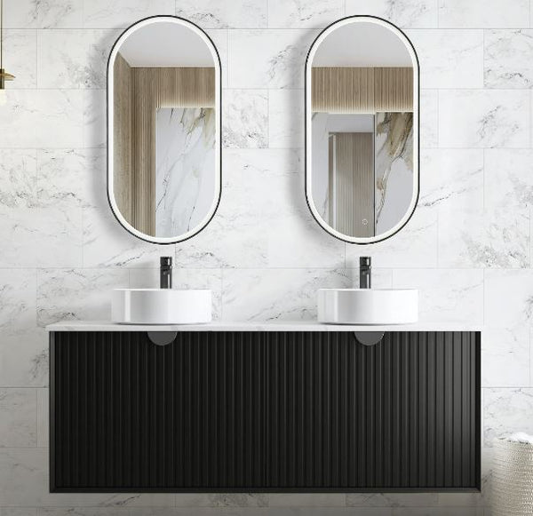 Oval Matte Black Frame 450 LED Mirror