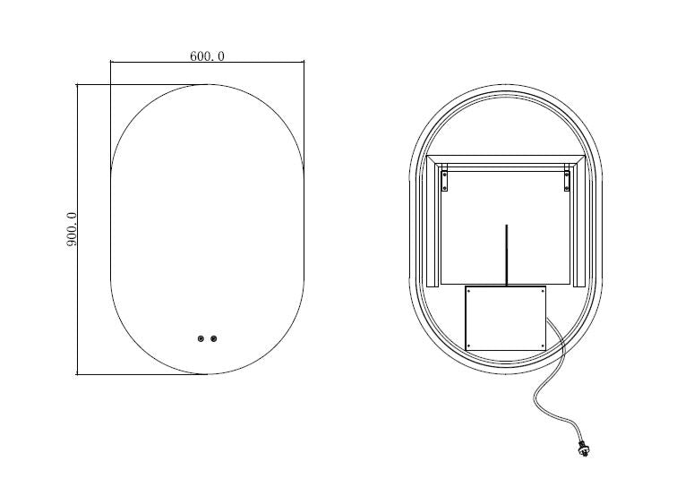 Buy Online Oval 600 Backlit Mirror in Melbourne Bayside Bathroom