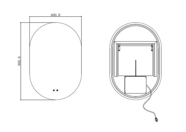 Oval 600 Backlit Mirror